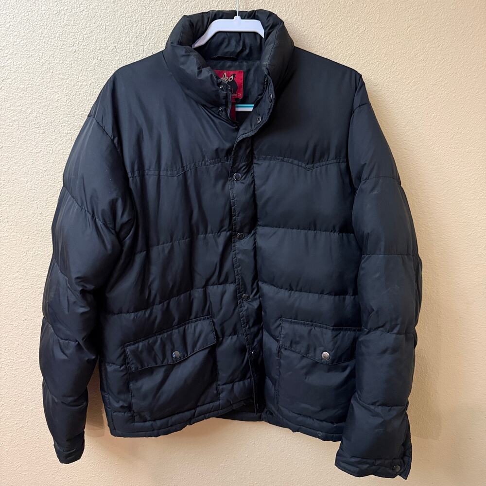 Rodeo Clothing Co. black western puffer jacket coat L cowboy ranchwear outdoor